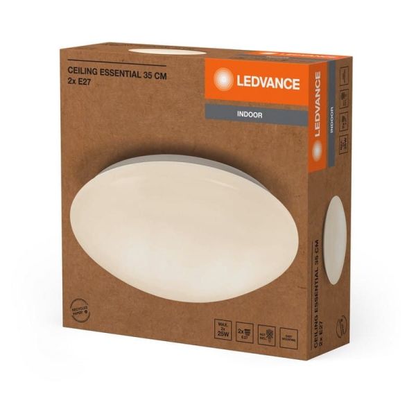 Plafón de Techo Gama ESSENTIAL Ø35CM Fuente de luz excl.2xE27 IP20 | LeonLeds