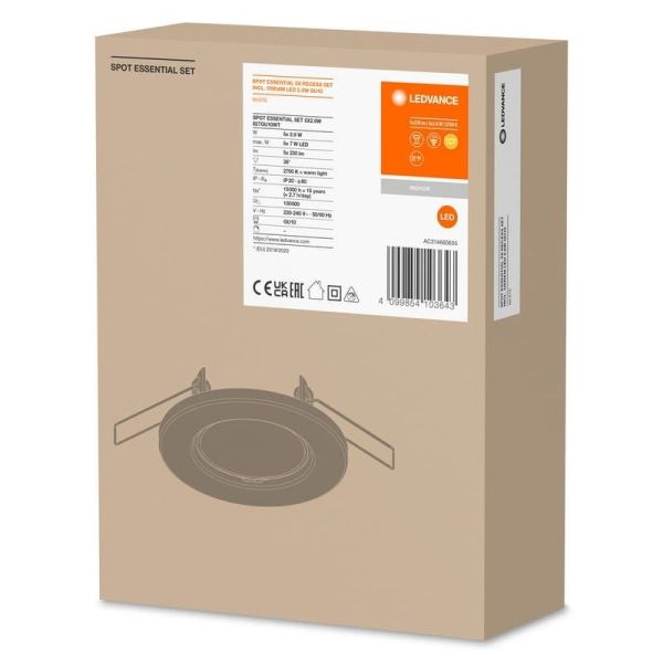Foco SPOT Gama ESSENTIAL 5X2.6W 2700K GU10 (Set 5 unidades) IP20 Níquel | LeonLeds