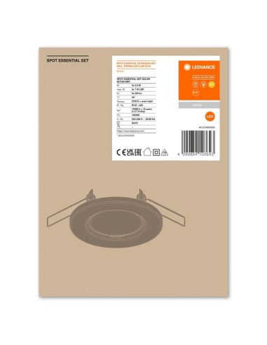 Foco SPOT Gama ESSENTIAL 5X2.6W 2700K GU10 (Set 5 unidades) IP20 Níquel | LeonLeds