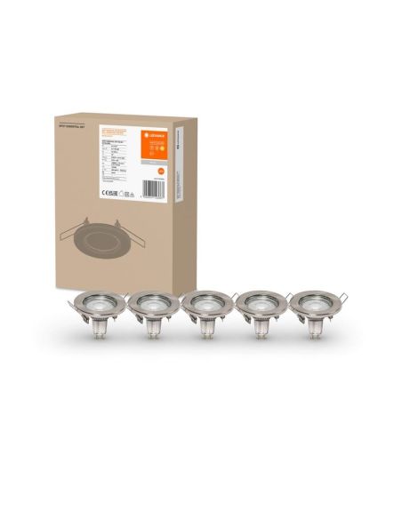 Foco SPOT Gama ESSENTIAL 5X2.6W 2700K GU10 (Set 5 unidades) IP20 Níquel | LeonLeds