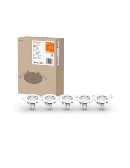 Foco SPOT Gama ESSENTIAL 5X2,6W 2700K GU10 (Conjunto de 5 unidades) IP20 Branco | LeonLeds