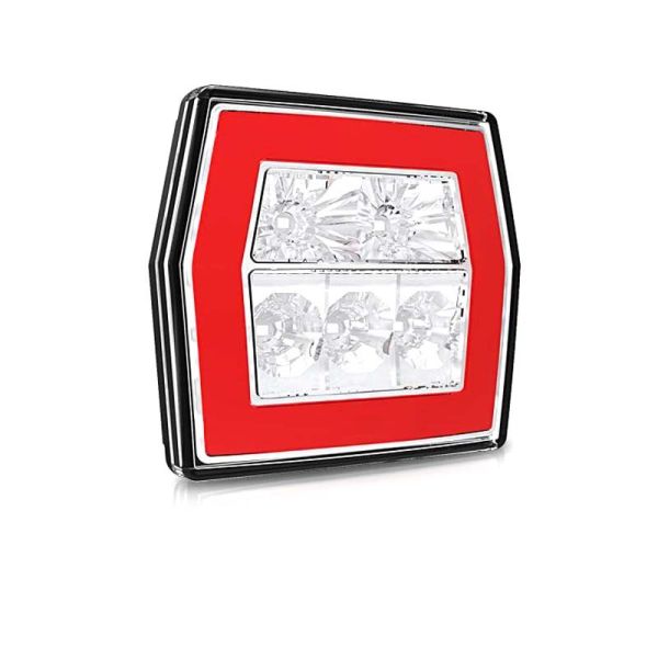 Feu arrière à LED avec 3 fonctions Blanc Rouge Fristom FT-120 12V 24V Remorque Voiture Homologué | Feux arrière à LED LeonLeds