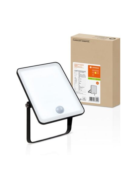 Projetor LED Externo 20W Com Sensor Preto Faixa ESSENCIAL 3000K/4000k/6500K IP65 | LeonLeds
