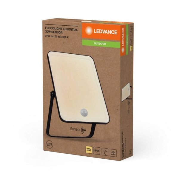 Projetor LED Exterior Com Sensor 30W Preto Gama ESSENCIAL 3000K/4000k/6500K IP65 | LeonLeds