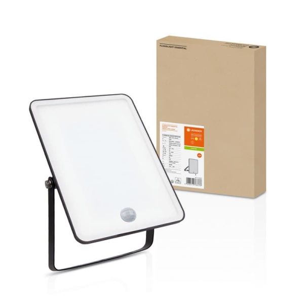 Proyector LED Con Sensor 50W Negro Gama ESSENTIAL 3000K/4000k/6500K IP65 Uso Exterior | LeonLeds