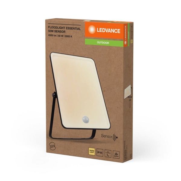 Proyector LED Con Sensor 50W Negro Gama ESSENTIAL 3000K/4000k/6500K IP65 Uso Exterior | LeonLeds