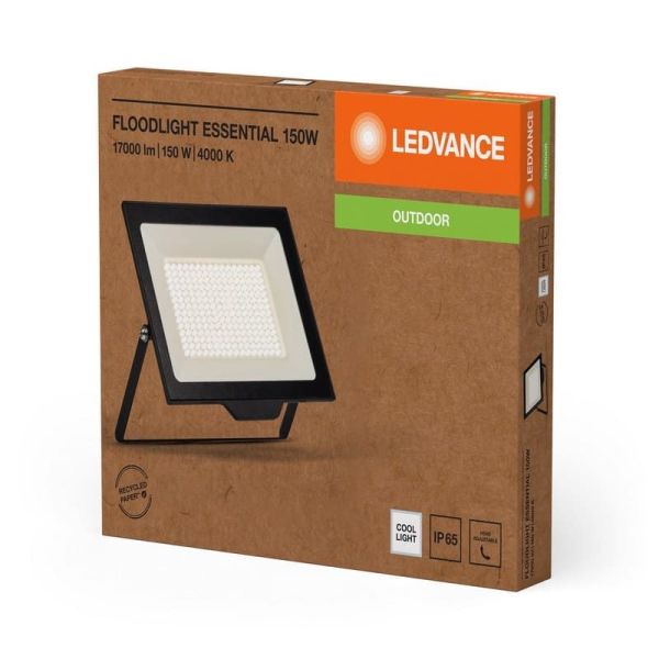 Projecteur LED 150W Très Puissant 15 000lm Noir Gamme ESSENTIELLE 4000K IP65 pour Extérieur | LéonLeds