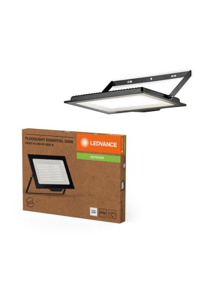 Proyector LED 200W Muy Potente 20.000lm Negro Gama ESSENTIAL 200W 4000K IP65 Uso Exterior | LeonLeds