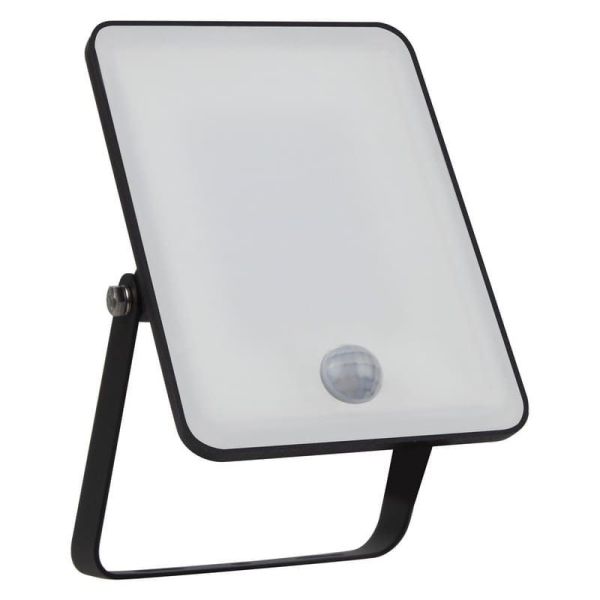 Projetor LED 20W Com Sensor 1800lm Preto Gama ESSENCIAL 4000K Com Plug IP65 | LeonLeds
