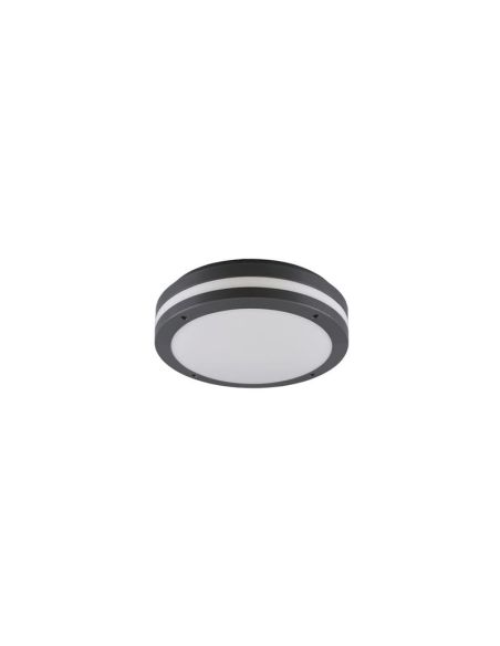 Plafón de Techo Exterior Redondo LED KENDAL Negro Ø30cm | LeonLeds