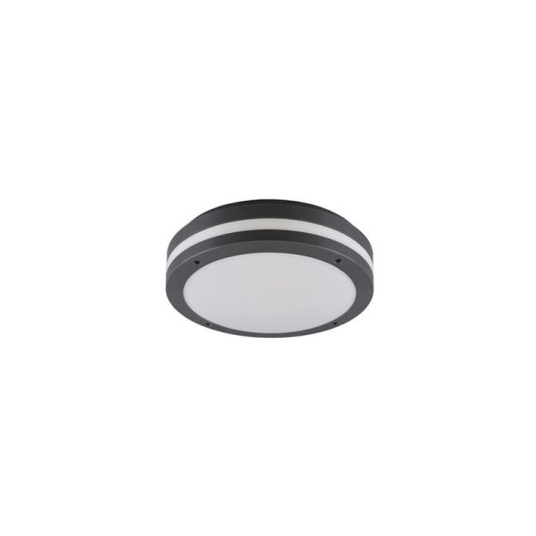 Candeeiro de teto exterior LED redondo KENDAL Preto Ø30cm | LeonLeds