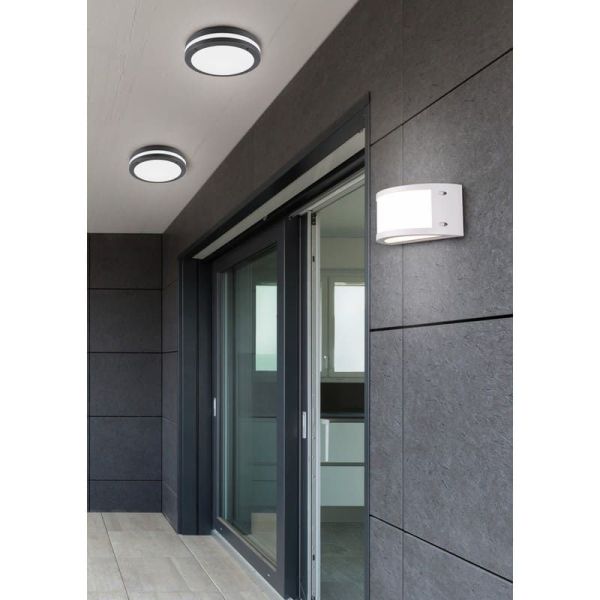 Plafón de Techo Exterior Redondo LED KENDAL Negro Ø30cm | LeonLeds