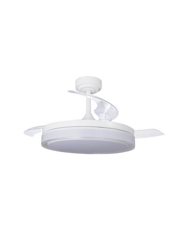 Ventilateur de Plafond LED Pales Rétractables ANETO Blanc 72W 7920Lm CCT