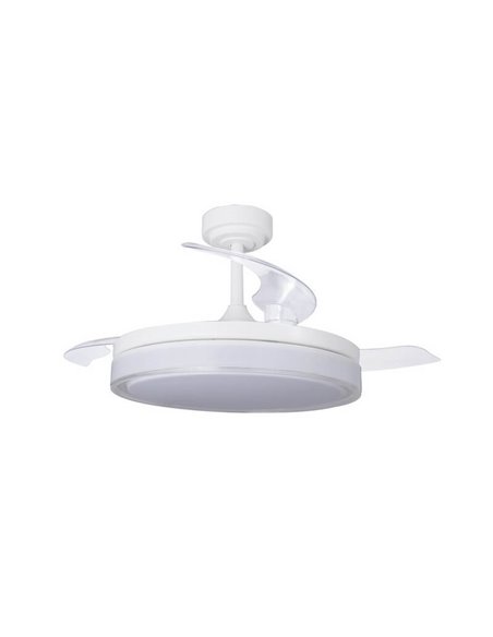 Ventilador de teto LED lâminas retráteis ANETO Branco 72W 7920Lm CCT