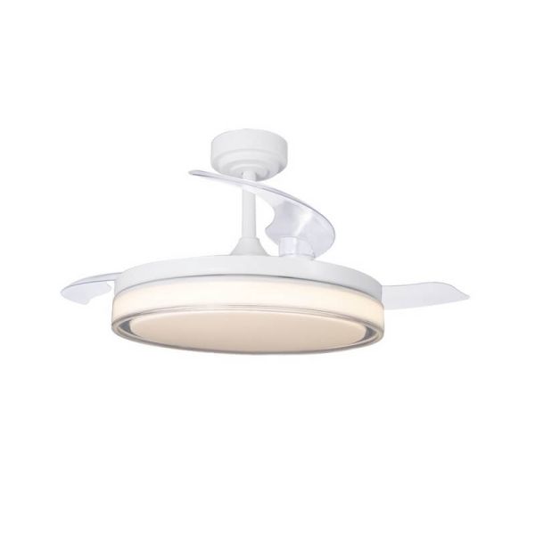 Ventilador de teto LED lâminas retráteis ANETO Branco 72W 7920Lm CCT