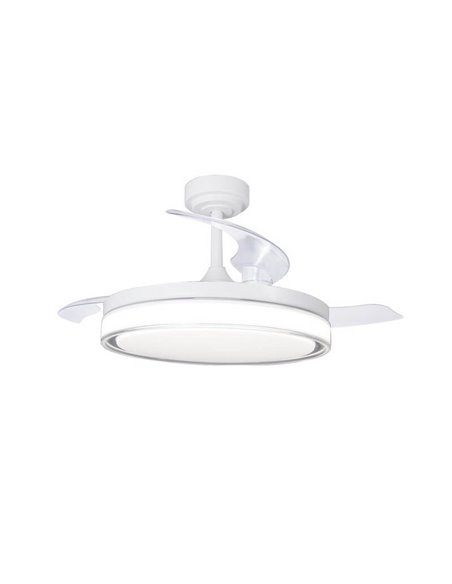 Ventilador de teto LED lâminas retráteis ANETO Branco 72W 7920Lm CCT