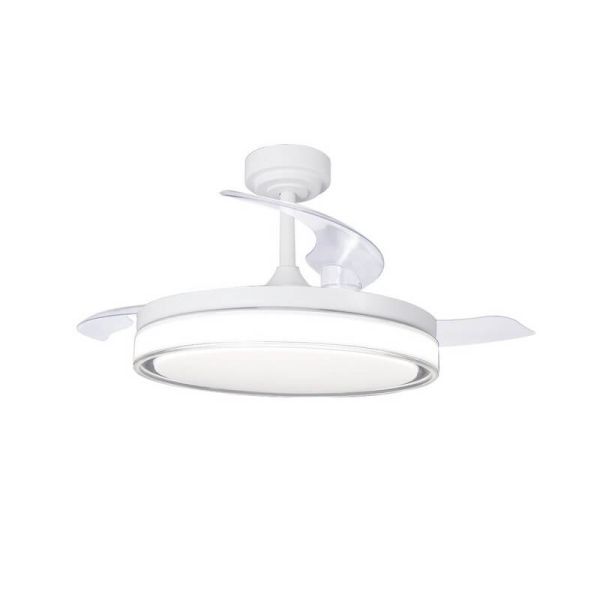 Ventilador de teto LED lâminas retráteis ANETO Branco 72W 7920Lm CCT