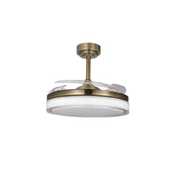 Ventilador de teto LED lâminas retráteis ANETO Couro 72W 7920Lm CCT