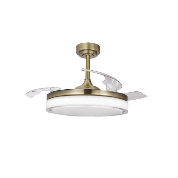 Ventilateur de Plafond LED Pales Rétractables ANETO Cuir 72W 7920Lm CCT