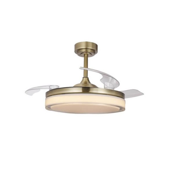 Ventilador de Techo LED aspas retráctiles ANETO Cuero 72W 7920Lm CCT