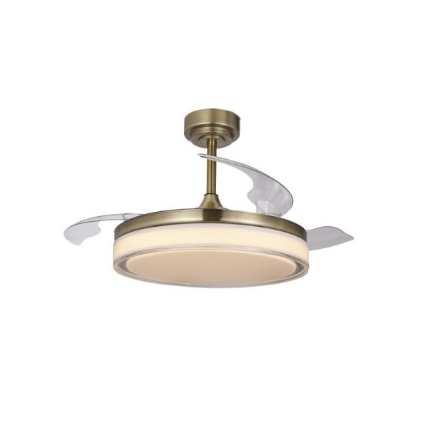 Ventilador de Techo LED aspas retráctiles ANETO Cuero 72W 7920Lm CCT