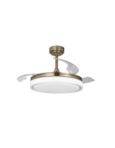 Ventilador de teto LED lâminas retráteis ANETO Couro 72W 7920Lm CCT