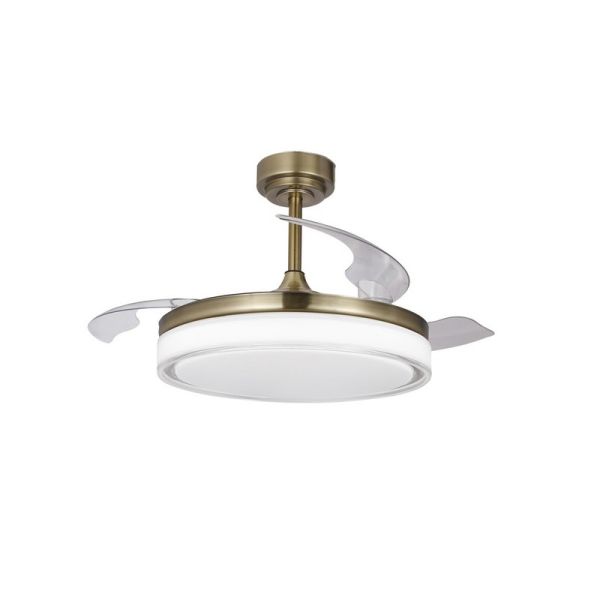 Ventilateur de Plafond LED Pales Rétractables ANETO Cuir 72W 7920Lm CCT