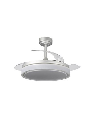 Ventilador LED aspas retráctiles ANETO Gris 72W 7920Lm CCT