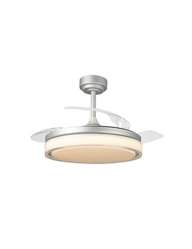 Ventilador LED aspas retráctiles ANETO Gris 72W 7920Lm CCT