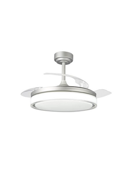 Ventilador LED aspas retráctiles ANETO Gris 72W 7920Lm CCT