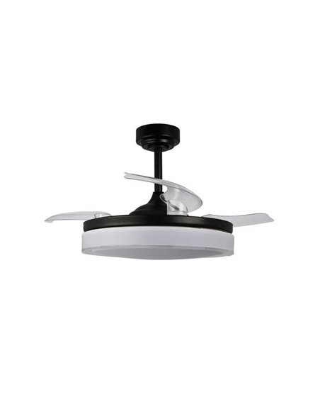 Ventilador LED com pás retráteis ANETO Preto 72W 7920Lm CCT