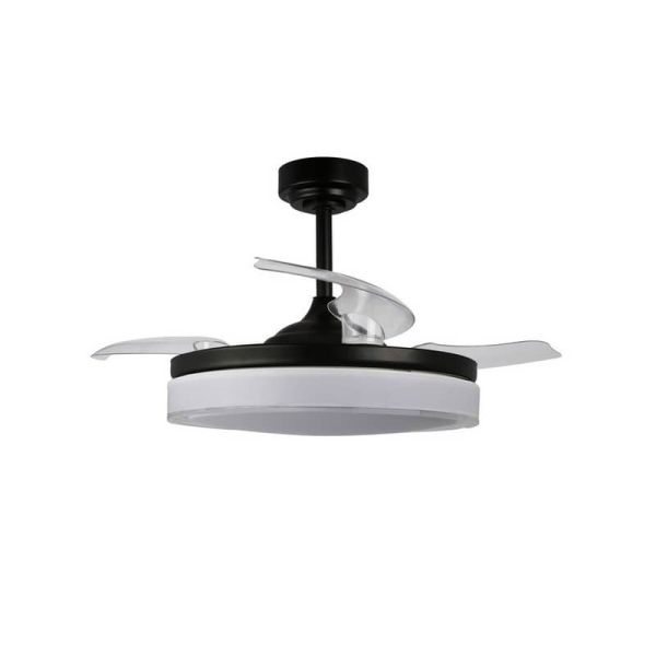 Ventilador LED com pás retráteis ANETO Preto 72W 7920Lm CCT