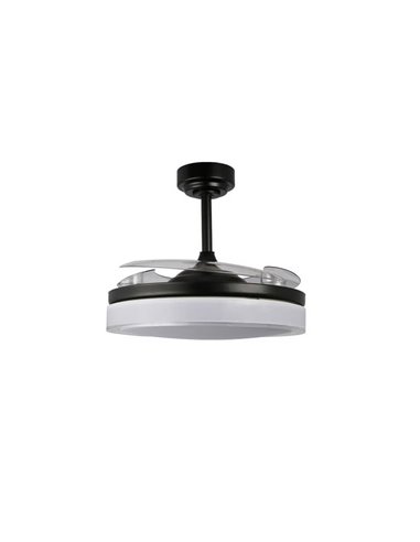Ventilateur LED à pales rétractables ANETO Noir 72W 7920Lm CCT
