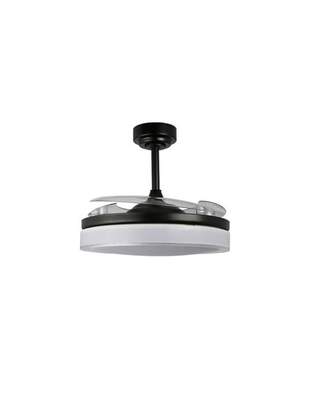 Ventilador LED com pás retráteis ANETO Preto 72W 7920Lm CCT