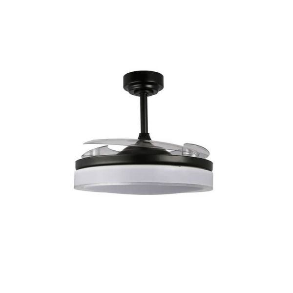 Ventilador LED aspas retráctiles ANETO Negro 72W 7920Lm CCT