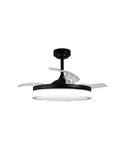 Ventilateur LED à pales rétractables ANETO Noir 72W 7920Lm CCT