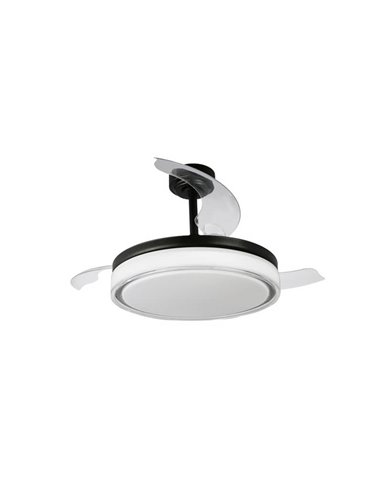 Ventilateur LED à pales rétractables ANETO Noir 72W 7920Lm CCT