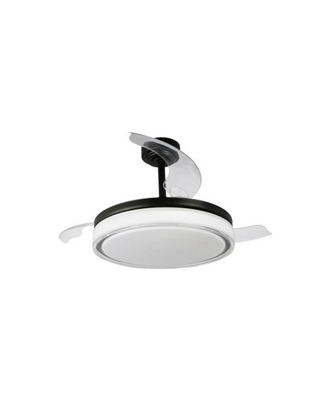 Ventilateur LED à pales rétractables ANETO Noir 72W 7920Lm CCT