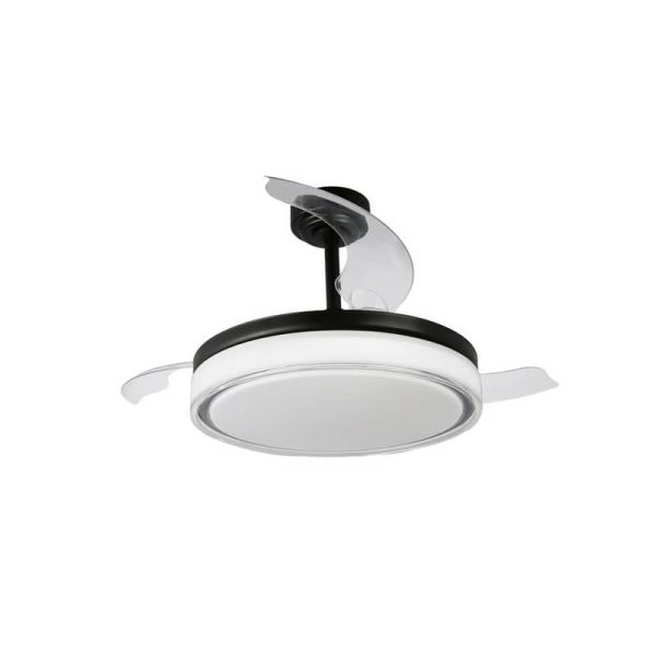 Ventilador LED aspas retráctiles ANETO Negro 72W 7920Lm CCT