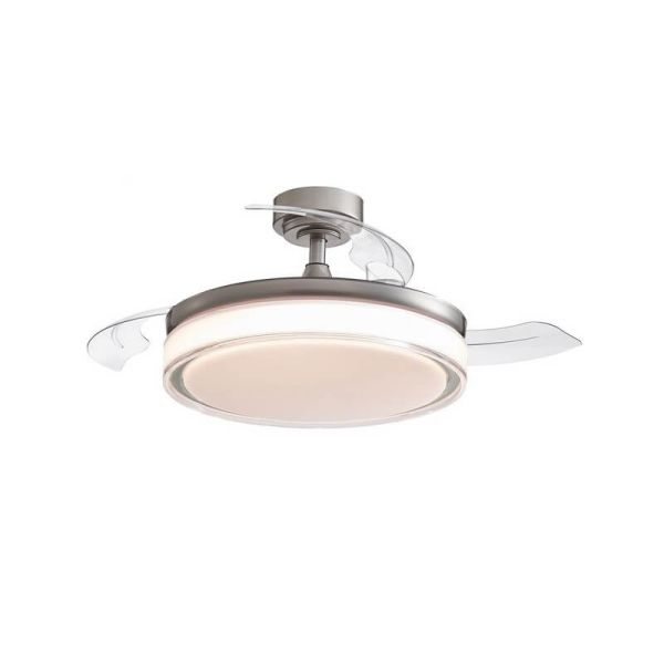 Ventilador LED aspas retráctiles ANETO Niquel 72W 7920Lm CCT