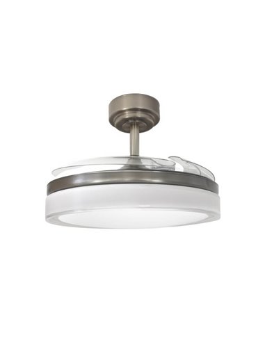 Ventilador LED aspas retráctiles ANETO Niquel 72W 7920Lm CCT