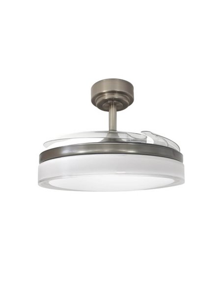 Ventilador LED aspas retráctiles ANETO Niquel 72W 7920Lm CCT