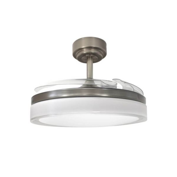 Ventilateur LED à pales rétractables ANETO Nickel 72W 7920Lm CCT