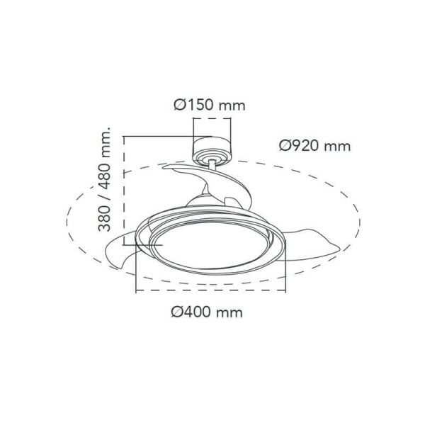 Ventilador de Techo LED ANTILA MINI RGB Blanco 45W 4500Lm CCT Dim