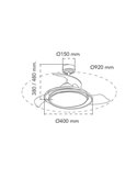 Ventilador LED ANTILA MINI RGB Gris 45W 4500Lm CCT Dim