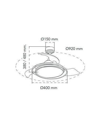 Ventilador LED ANTILA MINI RGB Gris 45W 4500Lm CCT Dim