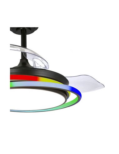 Ventilador LED ANTILA MINI RGB Negro 45W 4500Lm CCT Dim