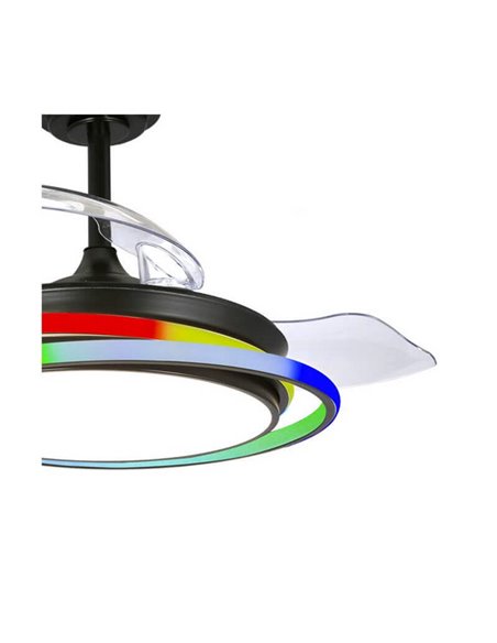 Ventilador LED ANTILA MINI RGB Negro 45W 4500Lm CCT Dim