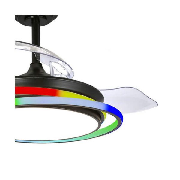 Ventilador LED ANTILA MINI RGB Negro 45W 4500Lm CCT Dim