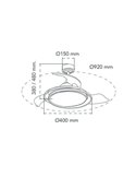 Ventilador LED ANTILA MINI RGB Negro 45W 4500Lm CCT Dim